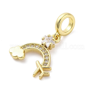 Латунь микропейв кубический цирконий европейские подвески с подвесками KK-D325-09G-1