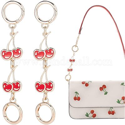 Цепочки из сплава эмали с вишневым звеном для кошельковых цепочек PURS-WH0001-41-1