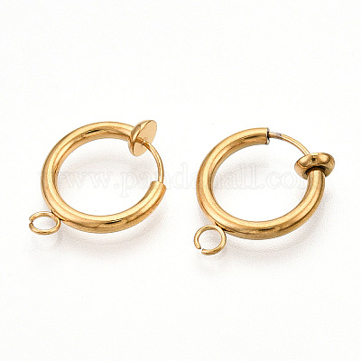 Серьги-клипсы из хирургической нержавеющей стали 316 с вакуумным покрытием PVD STAS-S101-13mm-01G-1