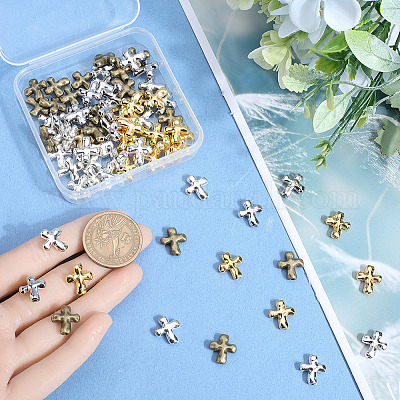 80шт бусины из сплава 4 цветов TIBEB-SP0001-13-1