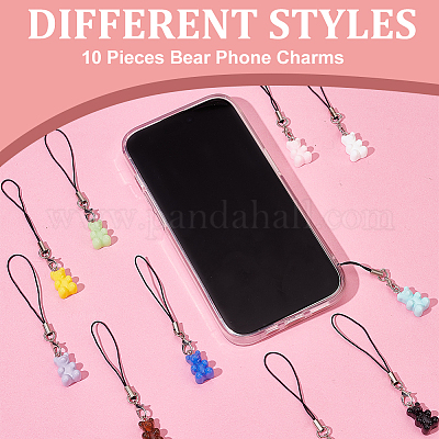 Kit De 60 Breloques Slime Pour Coque De Téléphone - Perles En Résine Plat Dos, Motifs Bonbons, Ours