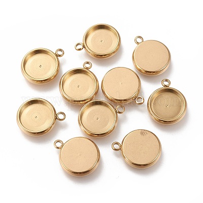 Ионное покрытие (ip) нержавеющая сталь 304 подвеска кабошон оправа STAS-I162-01D-G-1