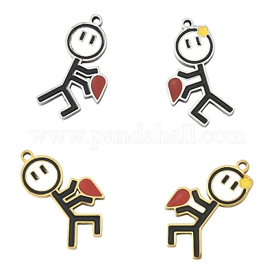 2 пара 2-х цветных магнитных подвесок ко Дню святого Валентина из нержавеющей стали 304 с эмалью STAS-FS0002-08-1