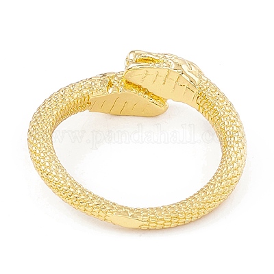 Кольцо из латуни с двойным змеиным покрытием для женщин RJEW-I083-19G-1