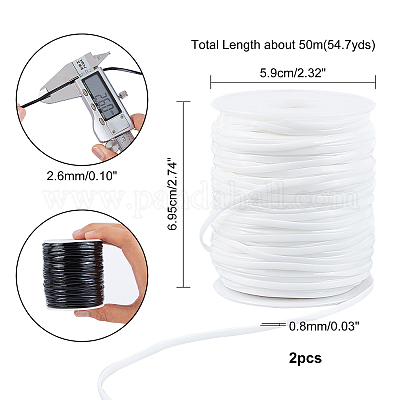 2rolls/set 100M Flat Elastic Cord String For Bracelet Making, With