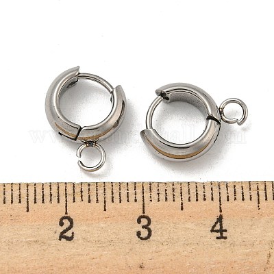 Фурнитура для сережек-колец Huggie Hoop из нержавеющей стали 201 STAS-P283-01U-P-1