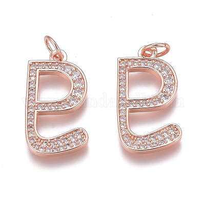 Латунные микропаве прозрачные подвески с фианитом ZIRC-Z008-39RG-1