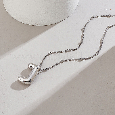 1 шт. латунная цепочка с подвесками в виде букв из сплава NJEW-LP0001-41J-P-1