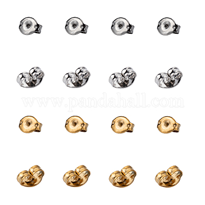 Wholesale UNICRAFTALE 100pcs 2 Colors Ear Nuts 304 Stainless Steel