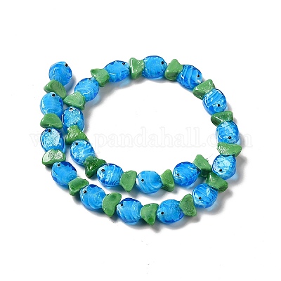 Бусы лэмпворк ручной работы LAMP-G154-07B-1