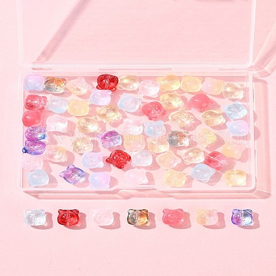 60 шт. прозрачные стеклянные бусины-спрей для краски GLAA-FS0002-10-1