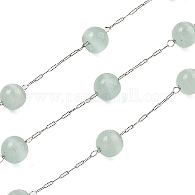 Нержавеющая сталь 304 со стеклянными звеньями «кошачий глаз» CHS-G038-08P-03-1