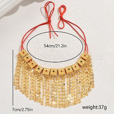 Винтажная латунная геометрическая подвеска с кисточкой JI8028-1