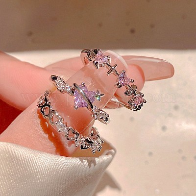 3 шт. сплав с манжетными кольцами из стразов FS-WGCB7EB-11-1