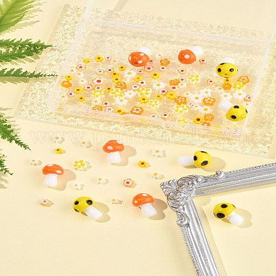 156шт 10 стиля стеклянные бусины миллефиори ручной работы LAMP-FS0001-32-1