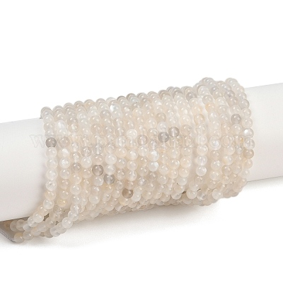 Натуральные белые нити из лунного камня G-G970-37-4mm-1