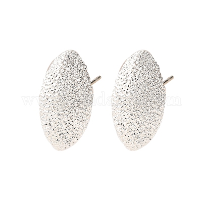 Серьги-гвоздики с текстурированной латунью EJEW-A143-02A-S-1