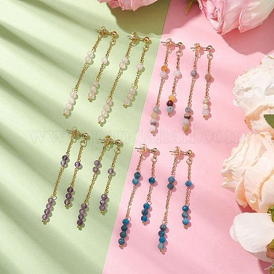 Природные смешанные шпильки камень уха EJEW-JE05945-1