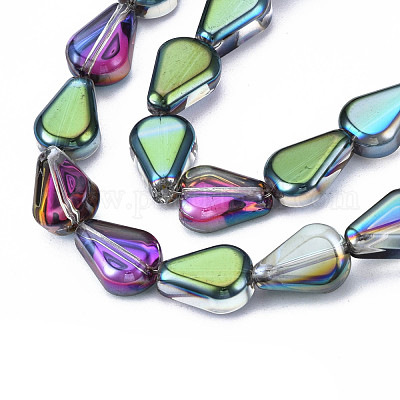 Chapelets de perles en verre électroplaqué&nbsp;EGLA-N008-006-1