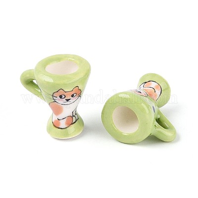 Декоративная чашка ручной работы из фарфора в виде кошки.&nbsp;PORC-T133-61-1