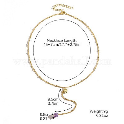 Подвеска в форме сердца из цинкового сплава и натурального аметиста с кристаллами и длинное ожерелье для женщин FS-WGB8FC7-02-1