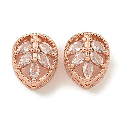 Стойки обшивки латунь микро проложить кубического циркония бусы KK-A220-12RG-1