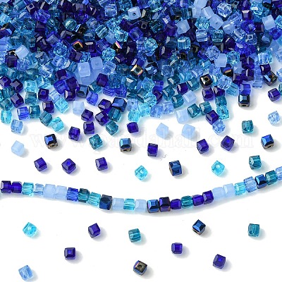 500шт. кубические стеклянные бусины GLAA-YWC0005-01G-1
