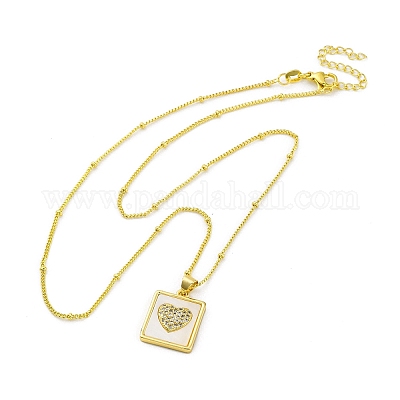 Ожерелья с подвесками из латуни с прозрачным кубическим цирконием NJEW-C071-05C-G-1