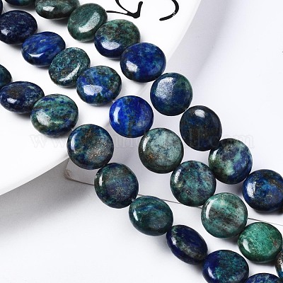 Натуральные бусы из хризоколлы и лазурита G-N330-032A-01-1