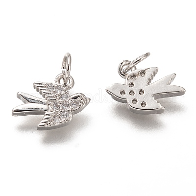 Латунные микропаве прозрачные кубические циркониевые подвески ZIRC-C020-48P-1