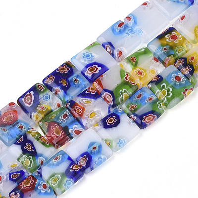 Ручной работы millefiori стеклянные бусины нитки&nbsp;LAMP-T005-25-1