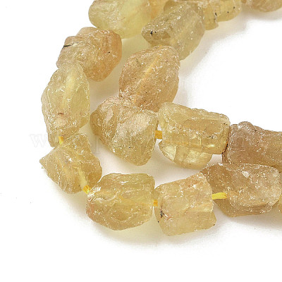 Необработанные грубые натуральные желтые апатитовые бусины нити G-M453-C10-1
