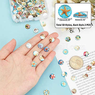 100шт стеклянные кабошоны GLAA-PH0001-16B-1