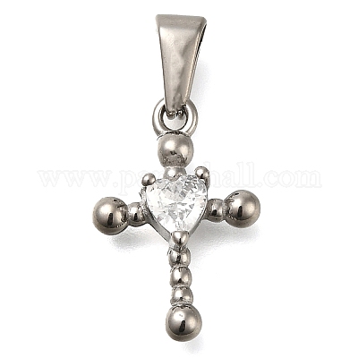 Подвески из нержавеющей стали 304 с фианитами STAS-Z113-04P-1