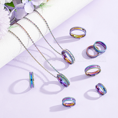 18 шт. набор из 9 колец из нержавеющей стали 201 размера с рифлением для мужчин и женщин STAS-UN0045-59A-M-1