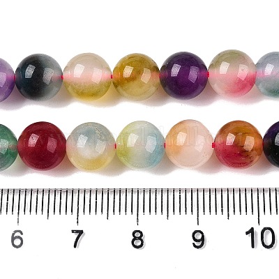 Окрашенные природные белый нефрит бисер пряди G-T138-8mm-210-19-1