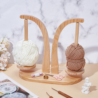 Деревянный держатель нити с 2 прорезью AJEW-WH0460-145-1