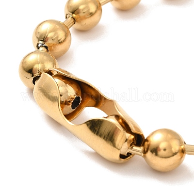 Комплект из ожерелья и браслета из шариковой цепи из нержавеющей стали 304 с вакуумным покрытием PVD STAS-D181-01G-02C-1