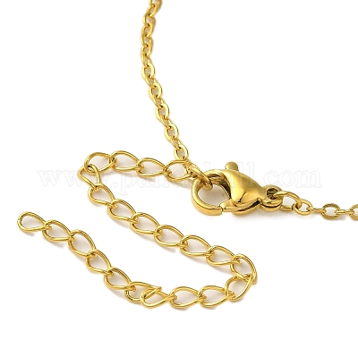 Ожерелья с подвесками из нержавеющей стали 304 с кубическим цирконием NJEW-Q347-01B-1