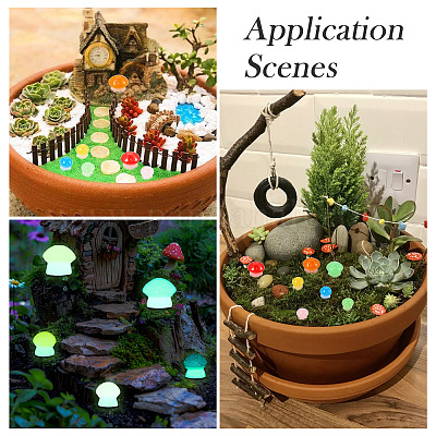 30 шт. 2 стиля светящегося смоляного грибного украшения RESI-TA0004-02C-1