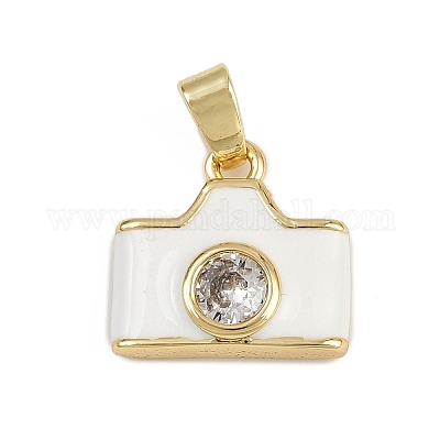 Латунные микропаве прозрачные кубические циркониевые подвески KK-D409-07G-1