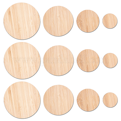 Olycraft плоские круглые деревянные доски под покраску AJEW-OC0001-96-1