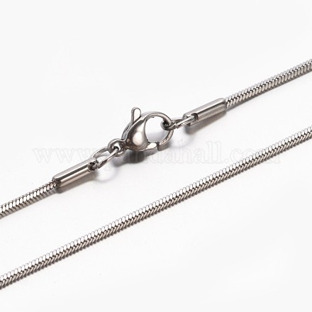Collares de cadena de serpiente de 304 acero inoxidable NJEW-E026-12P-1