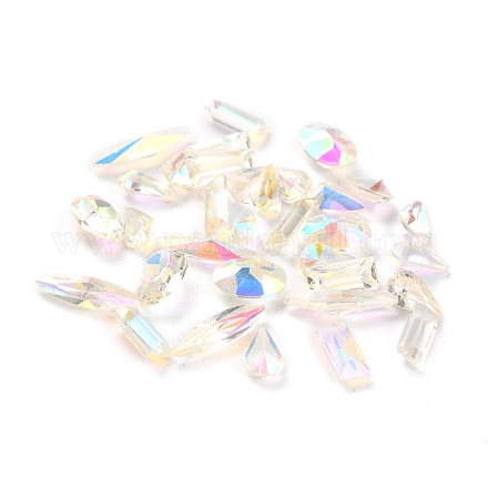 (Defective Closeout Sale: Yellowing) Pointed Back Resin Rhinestone Cabochons MRMJ-XCP0001-10-1