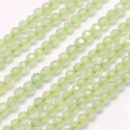 Chapelets de perles en préhnite naturelle G-F509-30-3mm-1