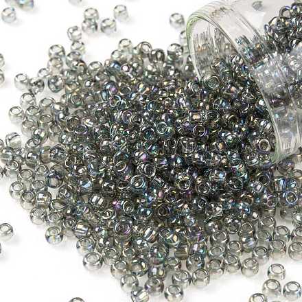 TOHOラウンドシードビーズ  日本製シードビーズ  （176)つの透明なabブラックダイヤモンド  8/0  3mm  穴：1mm  約10000個/ポンド SEED-TR08-0176-1