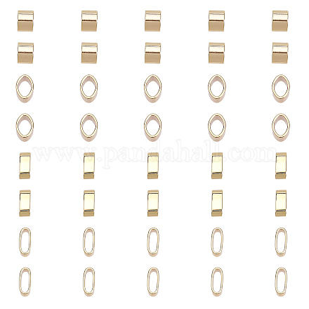 CHGCRAFT 40Pcs 2 Styles Brass Slide Charms/Slider Beads KK-CA0002-08-1