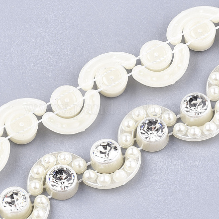Hilo de guirnalda de cuentas de perlas de imitación de plástico abs AJEW-S073-28-1