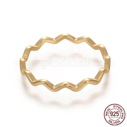 925 plata esterlina anillos de olas STER-D033-03B-G-1