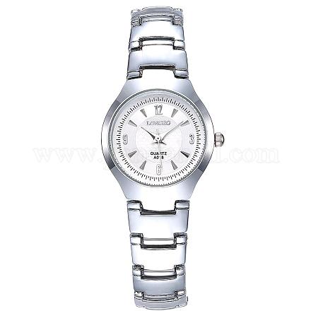 カップルの腕時計  女性用ステンレススチール防水クォーツ腕時計  合金の腕時計ヘッド付き  ホワイト  プラチナ  190x10~19mm WACH-BB19199-02-1